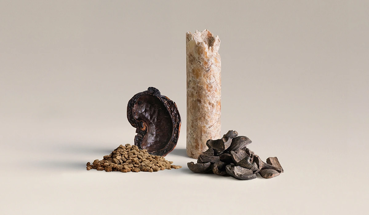 Wood pellet product photograph